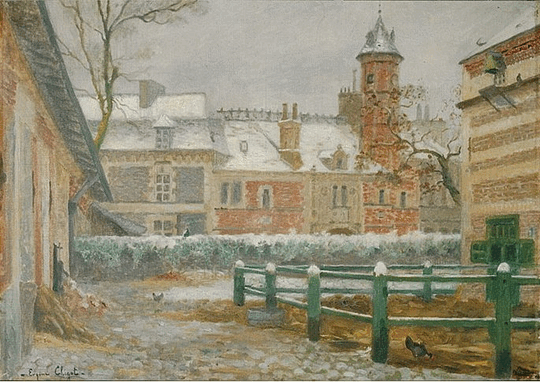 Eugène Chigot, Château sous le givre - Huile sur toile H. 0.54 ; L. 0.73 Sous-préfecture, Le Havre, France ©photo musée d'Orsay